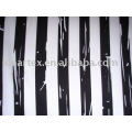 black and white stripe printed Satin Fabric for Lady Dress customize-made